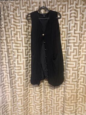 Rachel Zoe Black Sleeveless Button-Front Vest